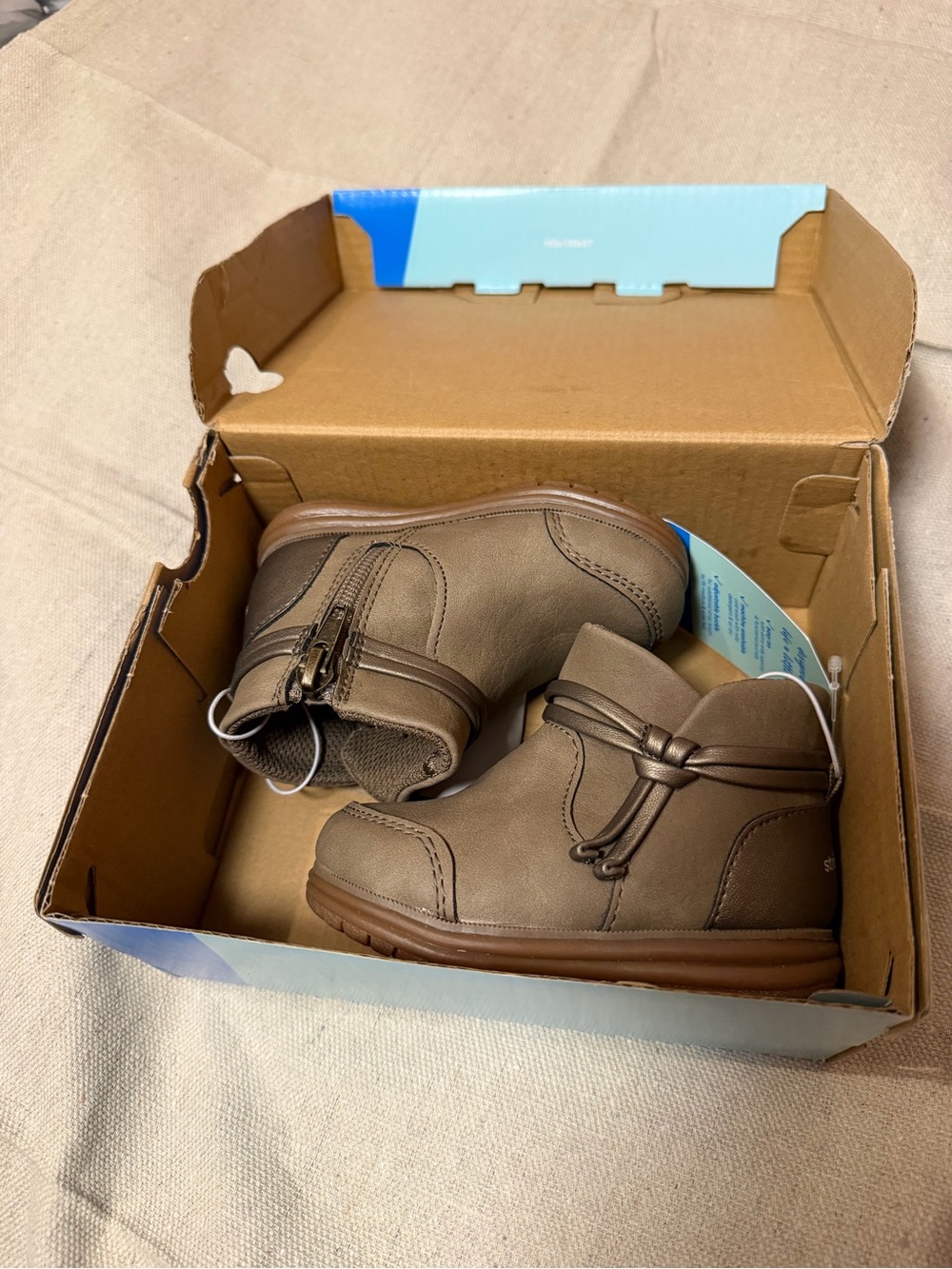 Stride Rite Kids Taupe Ankle Boots with Side Zipper NIB